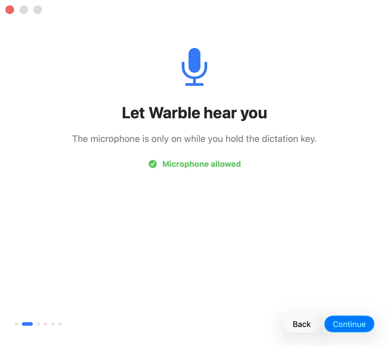 Microphone permission step