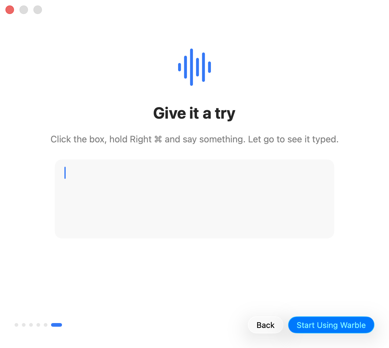 Practice dictation step